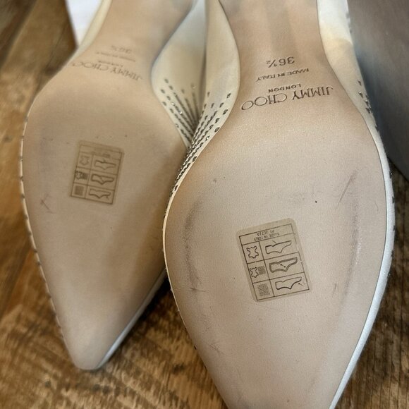 Jimmy Choo Romy Ivory Shooting Crystals on Satin - Picture 7 of 12